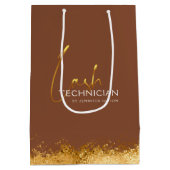 Sac Cadeau Moyen Glamorous Gold & Brown Lash Tech  (Dos)