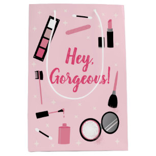Sac Cadeau Moyen Glamour de maquillage rose Fille Anniversaire