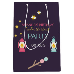 Sac Cadeau Moyen Glamping Party personnalisé Fête d'invité