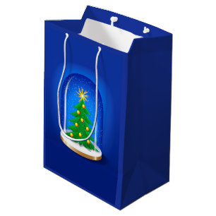 Sac Cadeau Moyen Globe des neiges