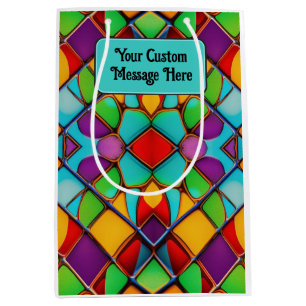 Sac Cadeau Moyen Glorieux Verre Leaded - Ajouter Votre Message
