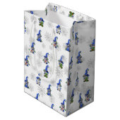 Sac Cadeau Moyen Gnomes de Noël et flocons de neige (Dos Angle)