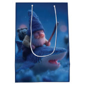 Sac Cadeau Moyen Gnomes Whimsical chevauchant des requins (Dos)