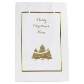Sac Cadeau Moyen Gold Christmas Trees  (Devant)