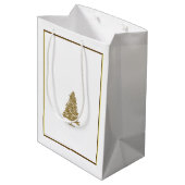 Sac Cadeau Moyen Gold Christmas Trees  (Dos Angle)
