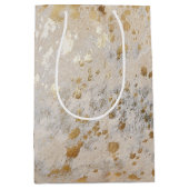 Sac Cadeau Moyen Gold Cowhide Print Metallic (Devant)