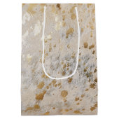 Sac Cadeau Moyen Gold Cowhide Print Metallic (Dos)