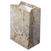 Sac Cadeau Moyen Gold Cowhide Print Metallic (Dos Angle)
