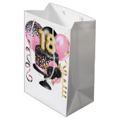 Sac Cadeau Moyen Gold et Black Cake 18e anniversaire Nom (Dos Angle)