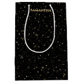 Sac Cadeau Moyen Gold faux glitter and sparkles (Devant)