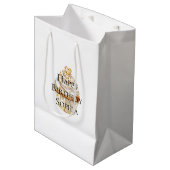 Sac Cadeau Moyen Gold Hearts Cupcake Birthday (Devant Angle)