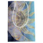 Sac Cadeau Moyen Gold Moon Sun Mandala Celestial Design (Devant)