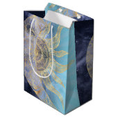 Sac Cadeau Moyen Gold Moon Sun Mandala Celestial Design (Dos Angle)