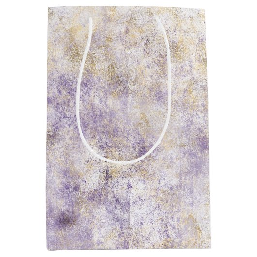 Sac Cadeau Moyen Gold Purple Abstrait (Devant)