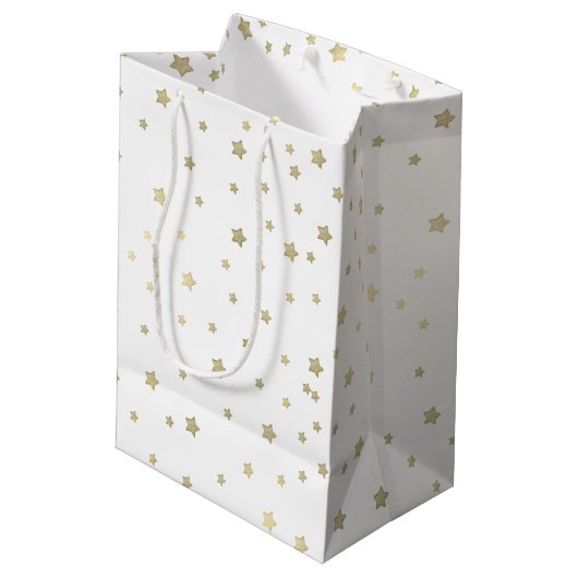 Sac Cadeau Moyen Gold Stars Amour et Paix (Dos Angle)
