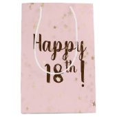 Sac Cadeau Moyen Gold Stars and Dots 18th Birthday Medium Gift Bag (Devant)