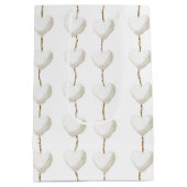Sac Cadeau Moyen Gold White Hearts Anniversaire (Dos)