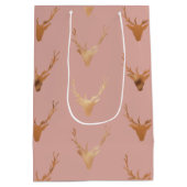 Sac Cadeau Moyen Golden Cher Head Blush Rose Holiday (Dos)