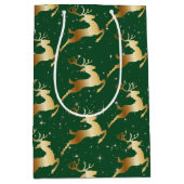 Sac Cadeau Moyen Golden Deer sur Green (Devant)