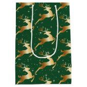 Sac Cadeau Moyen Golden Deer sur Green (Dos)