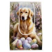 Sac Cadeau Moyen Golden Retriever avec oeufs de Pâques (Dos)
