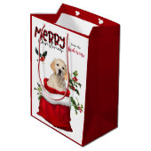 Sac Cadeau Moyen Golden Retriever Chien chiot Noël (Dos Angle)