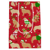 Sac Cadeau Moyen Golden Retriever de Noël (Dos)