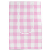 Sac Cadeau Moyen Golden Retriever en marguerite sur en vichy (Dos)