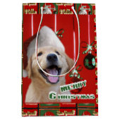 Sac Cadeau Moyen Golden Retriever Puppy Christmas (Devant)