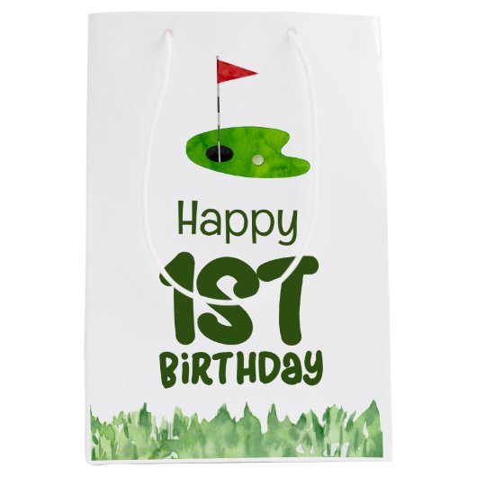 Sac Cadeau Moyen Golf 1er anniversaire golfeur d'un an (Devant)