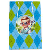 Sac Cadeau Moyen Golf Boy Jacquard d'anniversaire (Devant)
