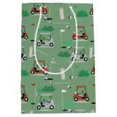 Sac Cadeau Moyen Golf Carts Moderne Golfer Golf Thème Motif (Devant)