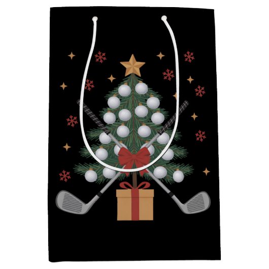 Sac Cadeau Moyen Golf Equipment Christmas Tree Christmas Golf (Devant)