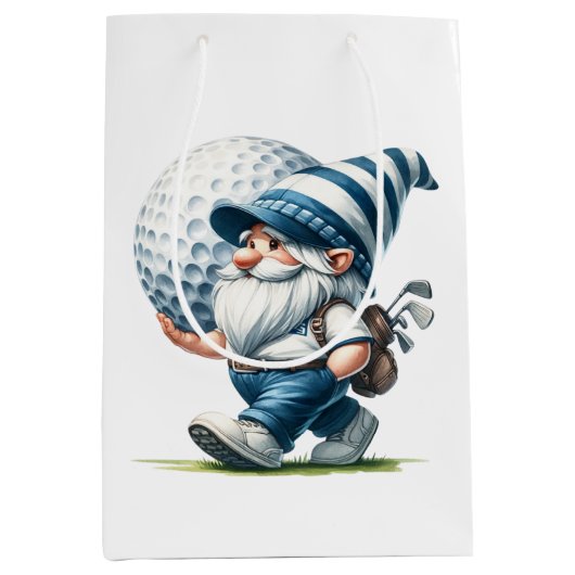 Sac Cadeau Moyen Golf Gnome (Devant)
