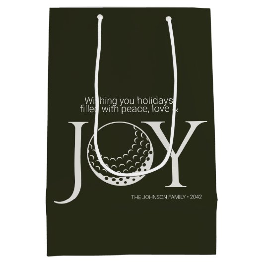 Sac Cadeau Moyen Golf Joie & Paix Noël (Dos)