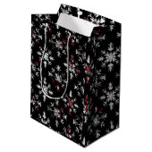 Sac Cadeau Moyen Gothic Spooky Christmas snowflakes (Dos Angle)