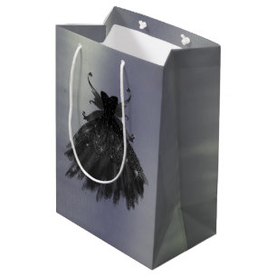 Sac Cadeau Moyen Gothique Fairy Black Gown Vampy Goth Glam Sheen