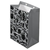 Sac Cadeau Moyen Gothique Graveyard Rose noir Motif (Devant Angle)