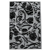 Sac Cadeau Moyen Gothique Graveyard Rose noir Motif (Devant)