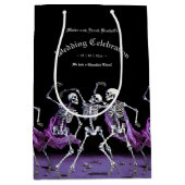 Sac Cadeau Moyen Gothique Violet Danser Skeletons Mariage Faveur (Devant)