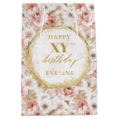 Sac Cadeau Moyen Gracity Pastel Rose Rustique Gold Anniversaire Cad (Devant)