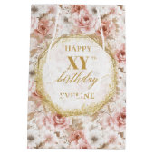 Sac Cadeau Moyen Gracity Pastel Rose Rustique Gold Anniversaire Cad (Dos)