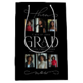 Sac Cadeau Moyen Grad & Now Grad Photo Collage Grad Graduation (Devant)