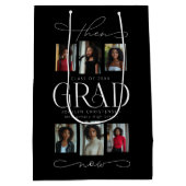 Sac Cadeau Moyen Grad & Now Grad Photo Collage Grad Graduation (Dos)