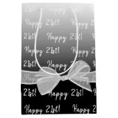 Sac Cadeau Moyen Gradient 21e anniversaire avec un nœud blanc (Devant)