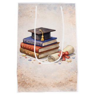 Sac Cadeau Moyen  Graduate Gift Bag with Books & Diploma