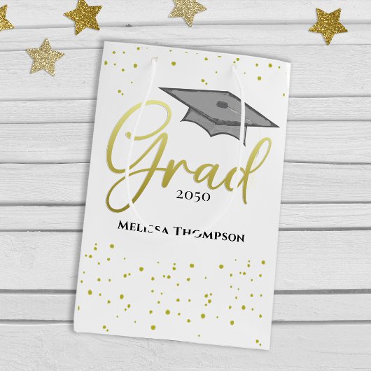 Sac Cadeau Moyen Graduate Grad Gold Graduate Casquette de script