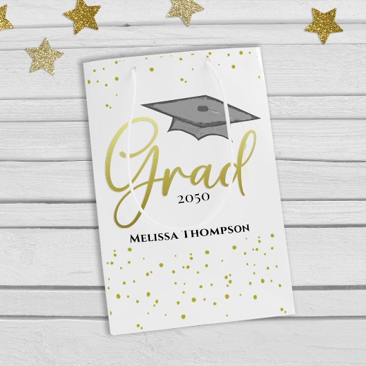 Sac Cadeau Moyen Graduate Grad Gold Graduate Casquette de script