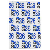 Sac Cadeau Moyen Graduation 2025 bleu et noir (Devant)