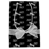 Sac Cadeau Moyen Graduation 2025 Félicitations Avec Bow (Devant)